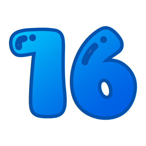 dieciséis icono gratis