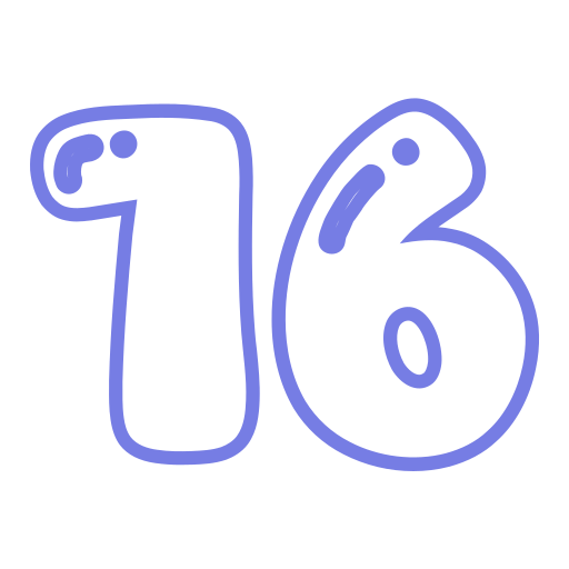 dieciséis icono gratis