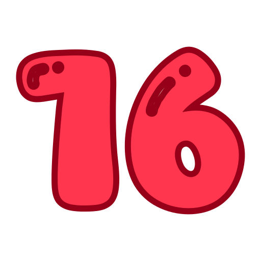 dieciséis icono gratis