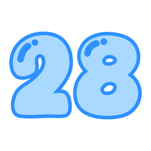 veintiocho icono gratis