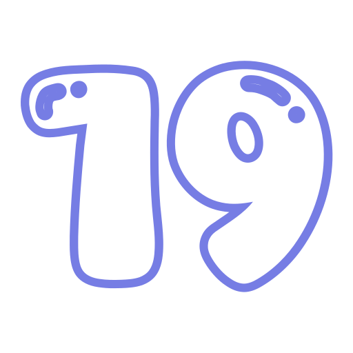 diecinueve icono gratis