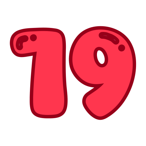 diecinueve icono gratis