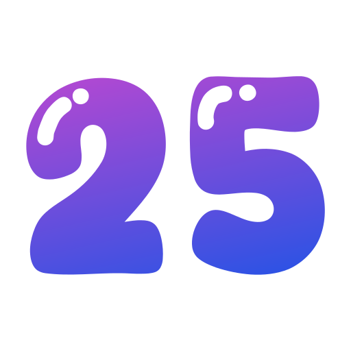 Twenty five free icon