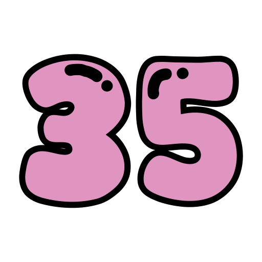 treinta y cinco icono gratis