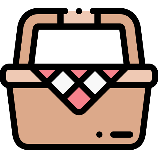 Cesta de picnic icono gratis