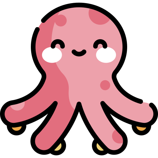 Octopus Kawaii Lineal color icon