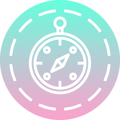 brújula de neón icono gratis