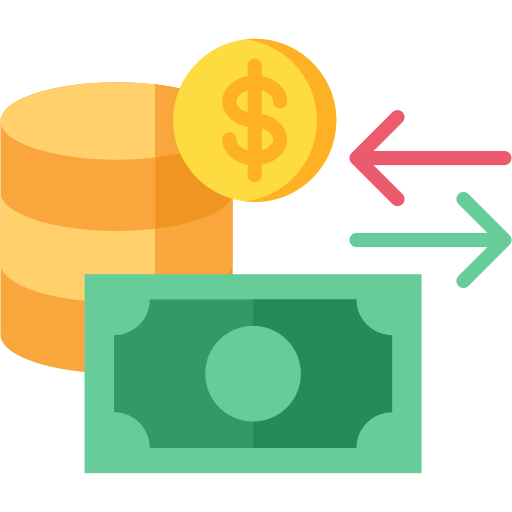 flujo de fondos icono gratis