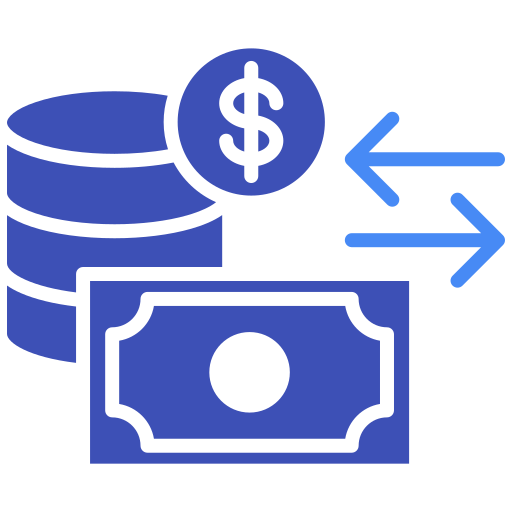 flujo de fondos icono gratis