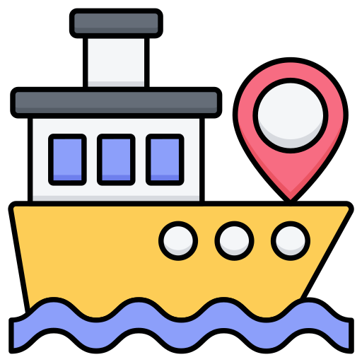 ubicación del barco icono gratis