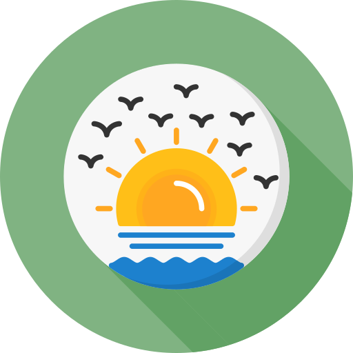 puesta de sol en la playa icono gratis