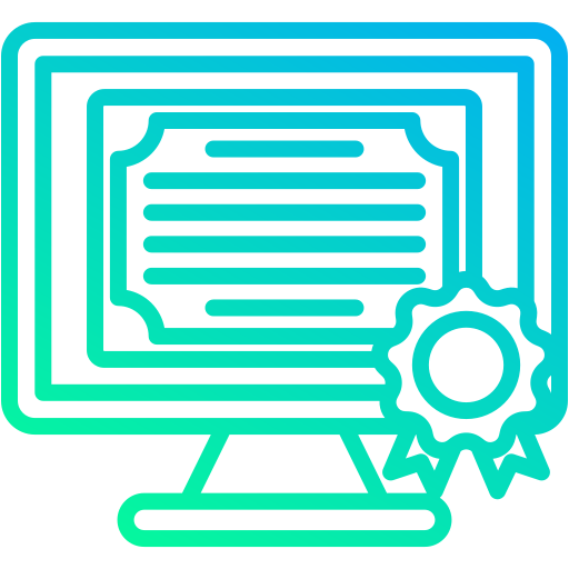 certificado en línea icono gratis