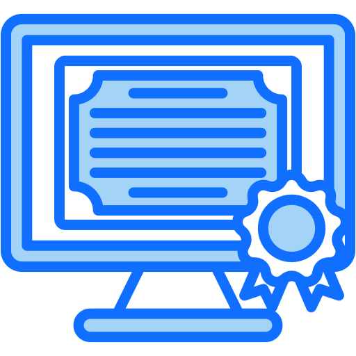 certificado en línea icono gratis