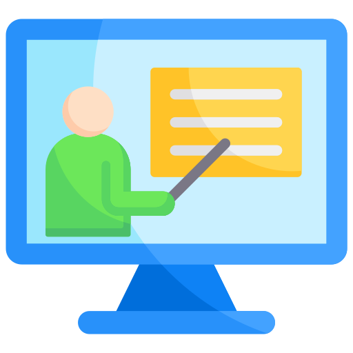 enseñanza en línea icono gratis