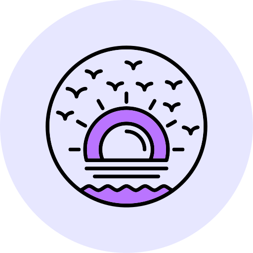 puesta de sol en la playa icono gratis