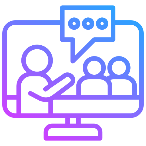 reunión en línea icono gratis