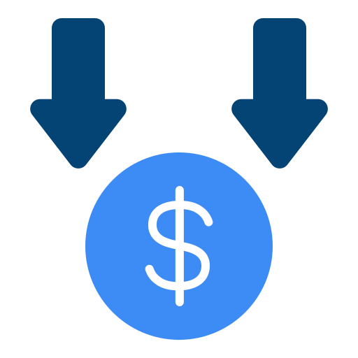 precio a la baja icono gratis