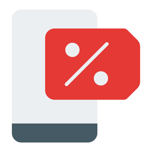 descuento móvil icono gratis