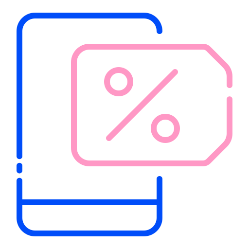 descuento móvil icono gratis
