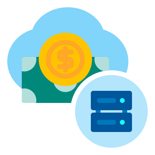 dinero en la nube icono gratis