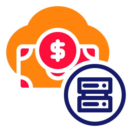 dinero en la nube icono gratis