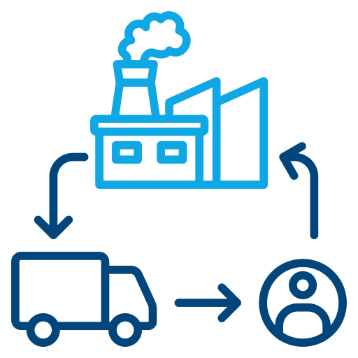 cadena de suministro icono gratis