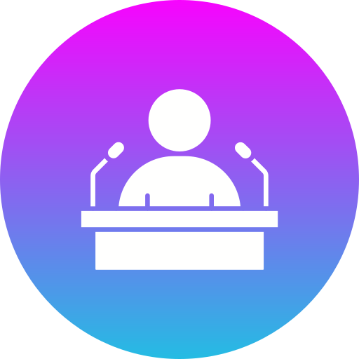 conferencia de prensa icono gratis