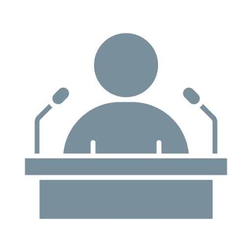 conferencia de prensa icono gratis