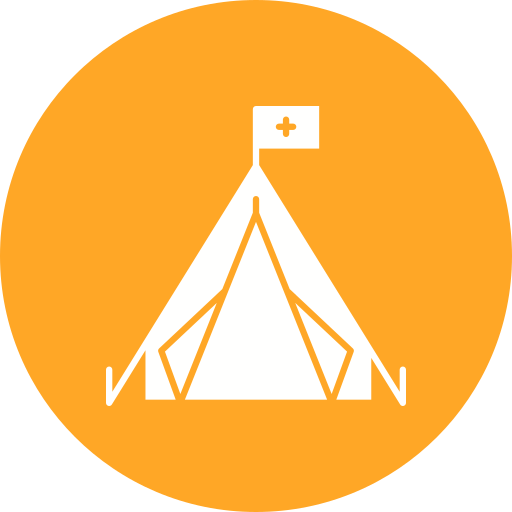 campo de refugiados icono gratis