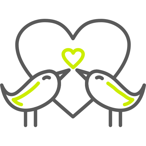 pájaros del amor icono gratis