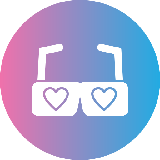gafas de corazón icono gratis