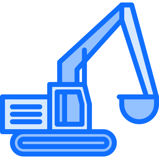 Excavator Coloring Blue icon