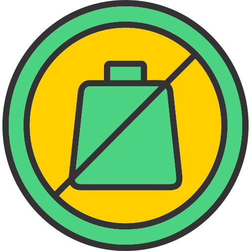 sin bolsas de plástico icono gratis