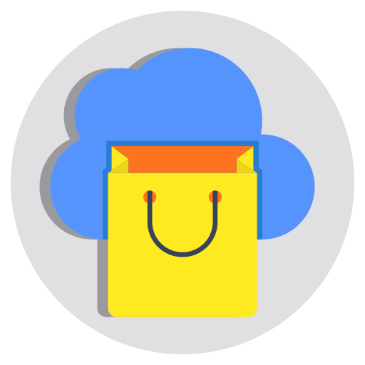compras en la nube icono gratis