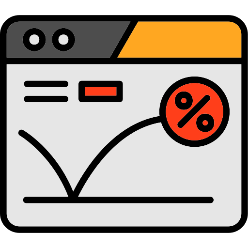 Bounce rate free icon Bounce rate free icon