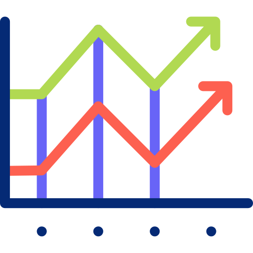 gráfico de líneas icono gratis