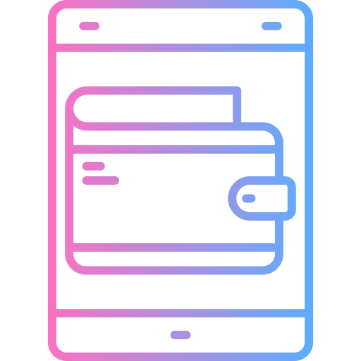 monedero en línea icono gratis