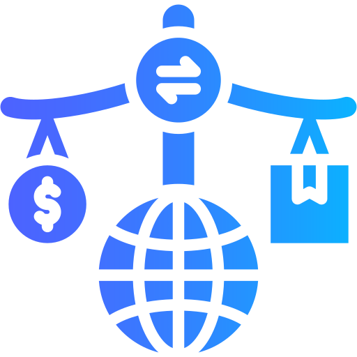 derecho del comercio y las finanzas internacionales icono gratis