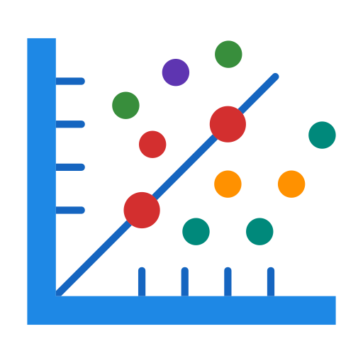 gráfico de dispersión icono gratis