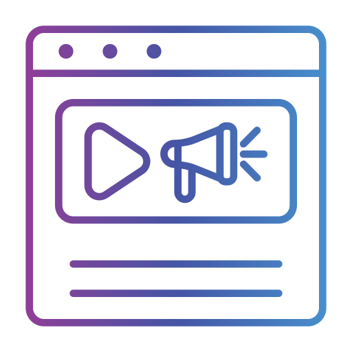 marketing de vídeo icono gratis