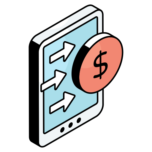 transferencia de dinero en línea icono gratis