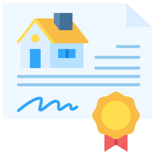 certificado de casa icono gratis