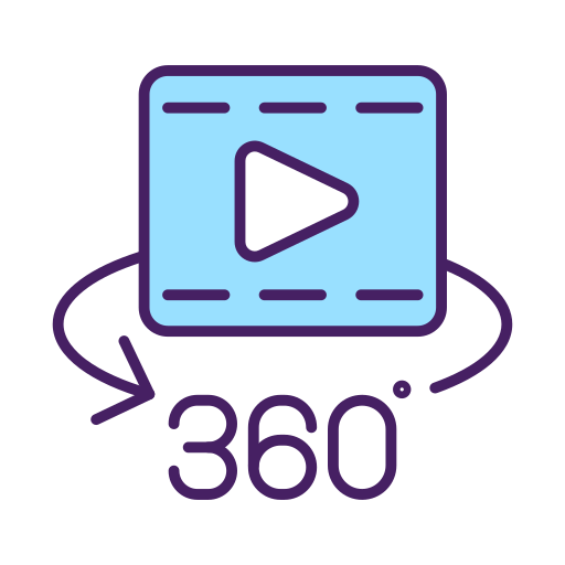 película de 360 grados icono gratis