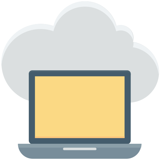 computadora portátil en la nube icono gratis