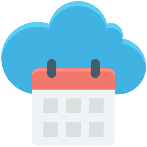 calendario en la nube icono gratis