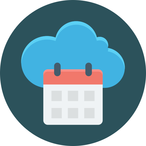 calendario en la nube icono gratis