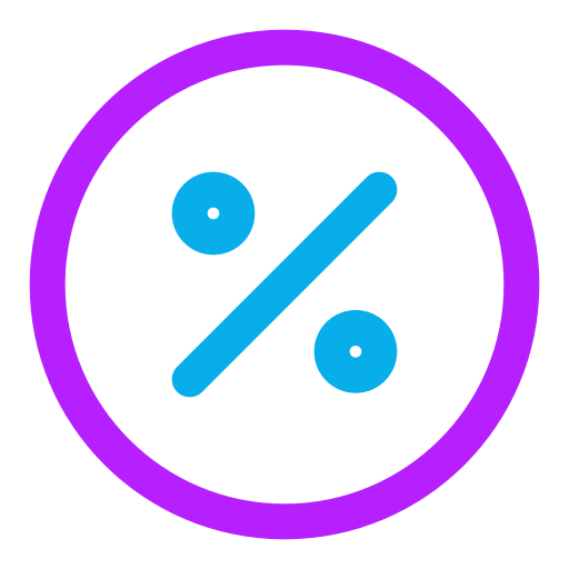 por ciento icono gratis