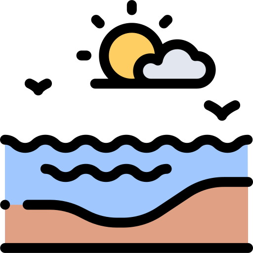 Beach Detailed Rounded Lineal color icon