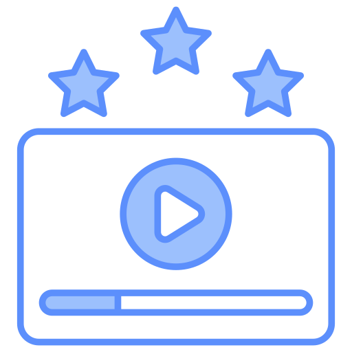 reseña en video icono gratis