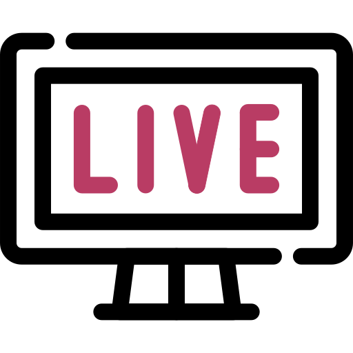 Live streaming free icon Live streaming free icon